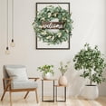 thumbnail image 5 of 20" Artificial Eucalyptus Wreath with Welcome Sign for Front Door, Porch, Window, Patio, Garden Decor (Style 2), 5 of 7