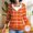 Orange, variant on Brondbend Hoodies Women Pullovers for Women Long Sleeved Zipper Pockets Drawstring Pullover Plaid Comfy Trendy Loose Tops Ladies Fitness Workout Fall Winter Wear Black