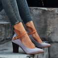 thumbnail image 1 of Zapatos individuales de mujer Tacón alto Hebilla Tacón cuadrado Bombas de retazos Sandalias Wmkox8yii shjk5466, 1 of 8