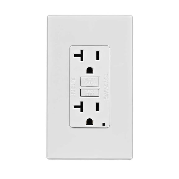 Leviton 20 amps 125 V White GFCI Outlet 5-20R 1 pk