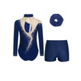 thumbnail image 2 of Miutii Kids Girls 3 Piece Gymnastics Leotards Dance Bodysuit Tumbling Outfits Figure Skating Costume B Navy Blue 10, 2 of 5