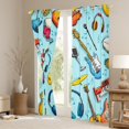 thumbnail image 3 of Manfei Kawaii Blue Headphones Black Out Curtains for Kids, Cartoon Musical Note Curtains Pack of 2 (42x63 Each), Music Lover BedroomDecor, 3 of 6