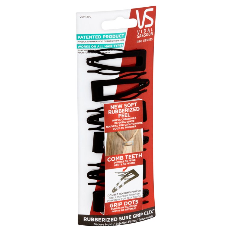 Vidal Sassoon Pro Series Rubberized Sure Grip Clix Soft Hair