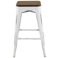 thumbnail image 4 of Industrial Country Cottage Farm Beach House Bar Pub and Dining Kitchen Counter Side Stool Chair, Metal Steel Wood, White, 4 of 4