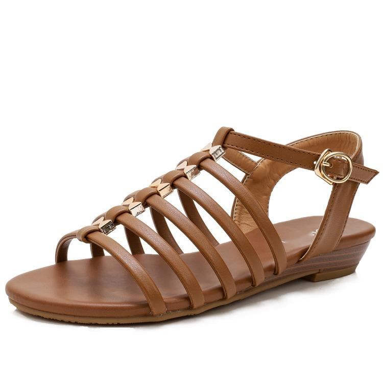 Strappy Flat Sandals For Women, Strappy Gladiator Ankle Strap Sandals