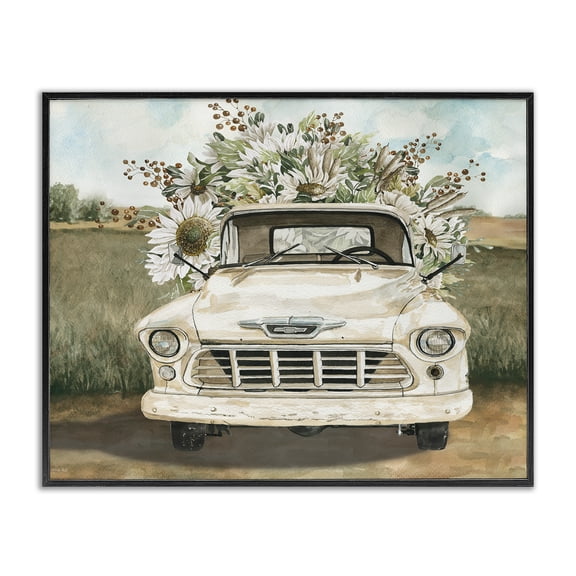 Stupell Industries Retro Country Flowers Delivery Black Framed Giclee Art, design by Cindy Jacobs