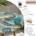 thumbnail image 3 of Coastal Turtle Round Tablecloth for 55-60 Inch Tables,Fitted Table Cover with Elastic Edge,Vintage Teal Starfish Coral Nautical Waterproof Outdoor Table Cloth Protector for Patio Garden Dinner Picnic, 3 of 9