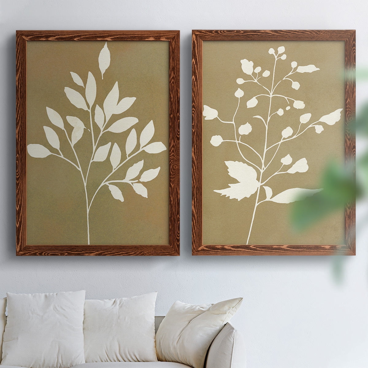 Honey Botanical I - Premium Framed Canvas 2 Piece Set - Ready to Hang