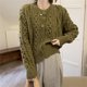 thumbnail image 4 of Suéter vintage de invierno con diseño trenzado, abrigo de otoño e invierno, estilo coreano, suave, encerado, estilo perezoso, estilo delicado, cárdigan de punto, 4 of 6