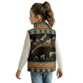 thumbnail image 3 of Uorisanigo Kids Fleece Vest Jacket Warm Sleeveless Zip Front Mountain Bear Aztec Jacket with Pockets Fall Winter Warm Outwear Age 2-12, Casual Lightweight Girls Boys Vest Jackets, 3 of 7