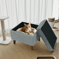 thumbnail image 6 of FAGAGA Large Storage Ottoman, Adjustable Foot Stool for Living Room, Step Stool Ottoman with Storage, Upholstered Corduroy Foot Rest for Bedroom, Dorm | Light Grey, 6 of 10