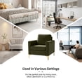 thumbnail image 3 of Tina's Home Modern Velvet Accent Chair Set of 2 with Gold Metal Legs, Tufted Club Chairs for Living Room, Bedroom & Office, Moss, 3 of 7