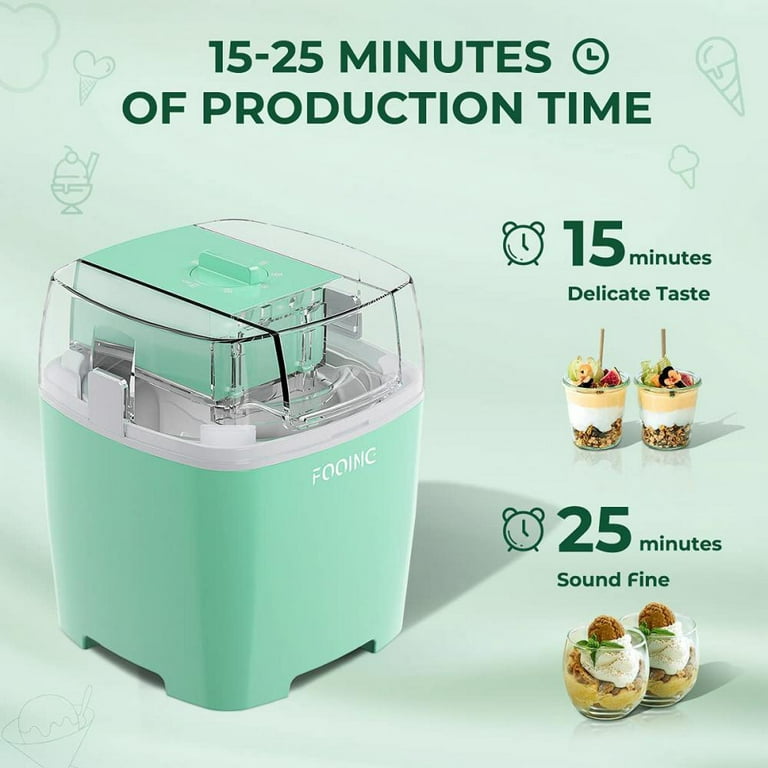 Euro Cuisine Automatic Ice Cream Gelato Sorbet & Frozen Yogurt Maker with 4  Glass Ice Cream Cup
