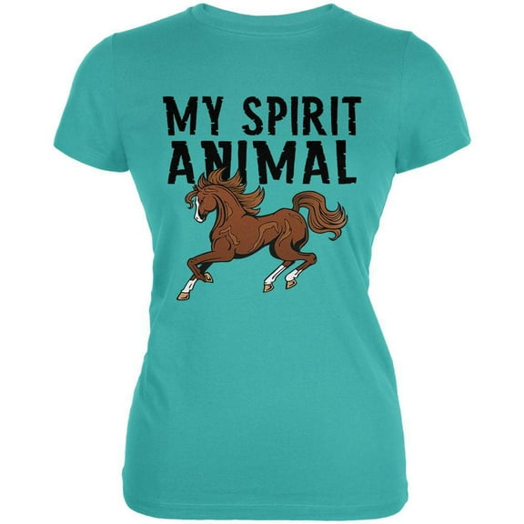 My Spirit Animal Horse Teal Juniors Soft T-Shirt - Large