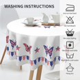 thumbnail image 3 of 4th of July Tablecloth Patriotic Round Tablecloth 60 Inch Washable Star Butterfly Table Cloth Waterproof Fabric Table Cover for Holiday Outdoor Party Kitchen Dining Table Decor, 3 of 6