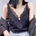thumbnail image 6 of Ladies Lace Solid Color Camisole Top Women Vest Fashion V-Neck Eyelash Lace Tops Sleeveless Camis Tops Camisetas Tirantes Mujer, 6 of 6