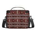 thumbnail image 3 of Football Stripe Brown Pattern Insulated Lunch Box for Women Men, Medium Leakproof Cooler Bag with Adjustable Strap, 10"x6.7"x8", 3 of 6