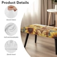 thumbnail image 6 of Jiueut Cat Sunflower Print Dining Room Bench Covers, Stretchable Long Bench Seat Slipcover Anti Dust Rectangle Chair Protection for Living Room Bedroom Kitchen, 6 of 7