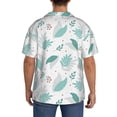 thumbnail image 3 of Gukieu Leaf Print Green Print Men's Short-sleeved Shirts, Button-down Pocket Shirts, T-shirts, Beach Vacation Travel Summer Clothing-4X-Large, 3 of 5