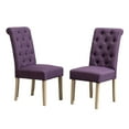 thumbnail image 2 of Roundhill Furniture Amonia 5-Pc Dining Set, Turned-Leg Dining Table with 4 Tufted Chairs, Purple, 2 of 11
