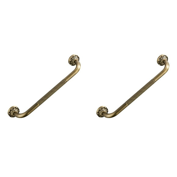 2X Antique Grab Bar Wall Mount Brass Vintage Bathroom Tub Toilet Handrail Shower Support Handle Bathroom Towel Rack