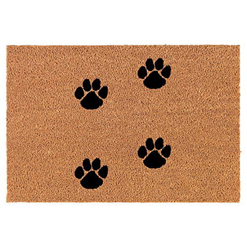 Coir Door Mat Entry Doormat Heart Paw Prints Dog Cat 