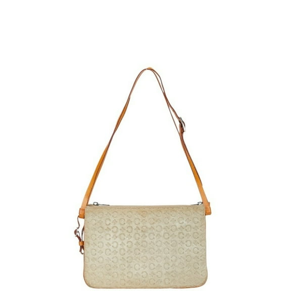 Pre-Owned CELINE C Macadam Shoulder Bag Beige Brown Sweatshirt Women's (Good)