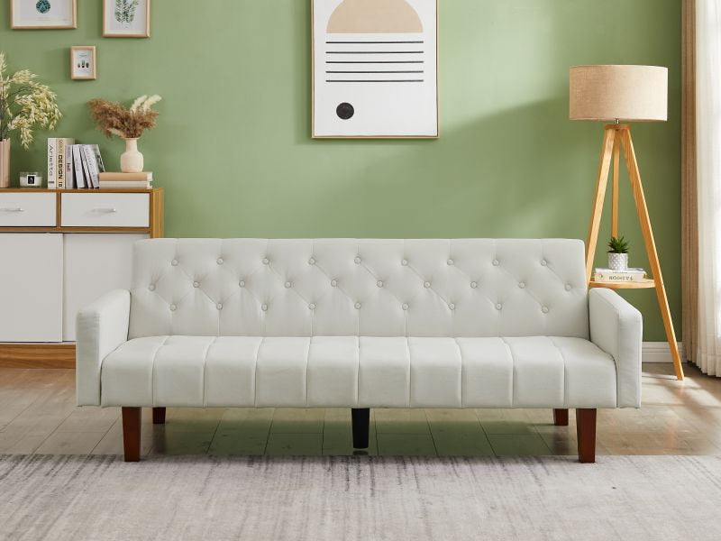 Mydepot MidCentury Convertible Sofa Bed, Factory Tufted Back, Living