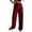 Wine, variant on Yangnuo Comfy Cozy Pants for Women Womens Trendy Casual Pants Women's Solid Color Casual Ribbed Elastic Jogging Sports Wide-Leg Pants