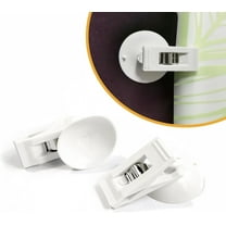 Trianu 3 Pairs Shower Curtain Clips with Suction Cup to Prevent Water Splashing Out, White Windproof Splash Guard, Just Press Clip onto Wall