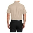 thumbnail image 2 of Mens Short Sleeve Easy Care Cotton/Polyester Shirt Stone Large, 2 of 6