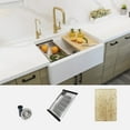 thumbnail image 1 of Stylish Apron From 30" White Composite Granite Single-Bowl Kitchen Sink with 3 Accessories S-830WH, 1 of 9