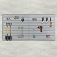 thumbnail image 5 of Wall Mounted Heavy Duty PVC Slatwall Garage Organizer, Industrial Strength, Charcoal Dark Grey Tool Rack System, 5 of 12