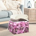thumbnail image 5 of Sparkling Pink Orchids Large Storage Bins with Linen Collapsible Lid Storage Box 16.7 x 12.6 x 11.8in, 5 of 7