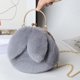 thumbnail image 1 of Bolso bandolera de conejo de peluche para mujer, bolso de pelo con orejas de conejo y clip en la boca, bolso con clip, bolso de peluche con forma de conejo, 1 of 6