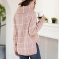thumbnail image 4 of Aqestyerly Cardigans à Capuche pour Femmes Mode Femmes Décontracté Manches Longues à Carreaux Col Roulé Chandail Col Roulé2, 4 of 8