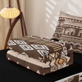 thumbnail image 5 of jejeloiu Earthy Elephant Zipper Twin Comforter Sets with Fitted Sheet and 2 Pillowcases,Boho Pattern Zipper Bedding Set For Boys,Brown Beige,Black Reversible,4 Pieces, 5 of 7