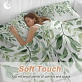 thumbnail image 4 of Rat Tailings Bedding Duvet Cover Set King Size 4 Pieces Green Plants Leaf Farmhouse Soft Twill Plush Quilt Cover, Include 1 Duvet Cover 1 Flat Sheet And 2 Pillow, 4 of 7