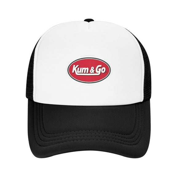 Men & Womens Classic With Kum & Go Logo Adjustable Trucker Mersh Hat Black (Black)
