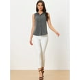 thumbnail image 4 of DARING DIVA Sleeveless Lapel Chambray Tunic Denim Shirt M Dark Grey, 4 of 6