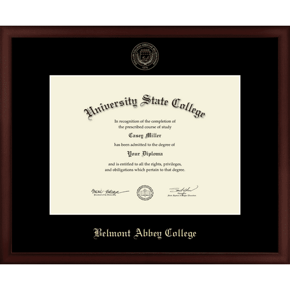Belmont Abbey College Diploma Frame, Document Size 19.75" x 14.5"