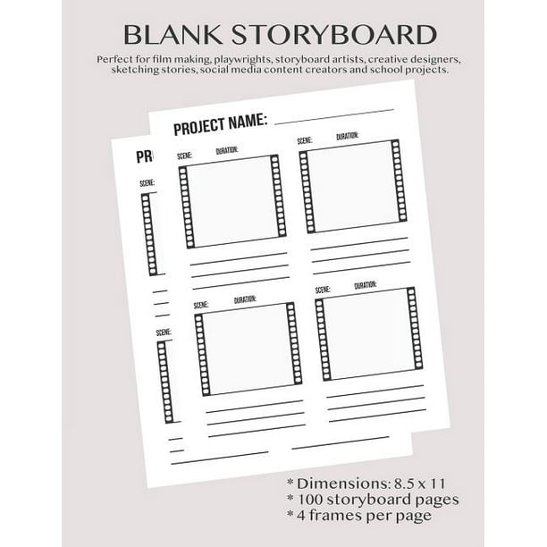 Blank Storyboard : Notebook Sketchbook Story Board Template Paper for ...