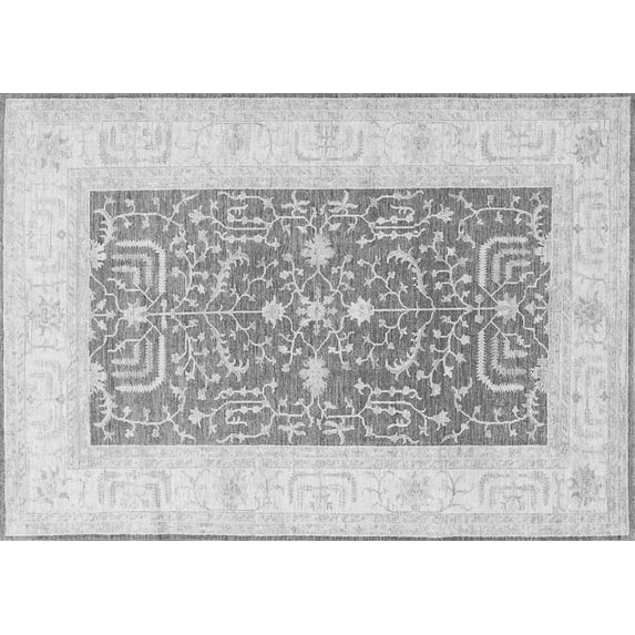 Ahgly Company Indoor Rectangle Oriental Gray Traditional Area Rugs, 7' x 10'