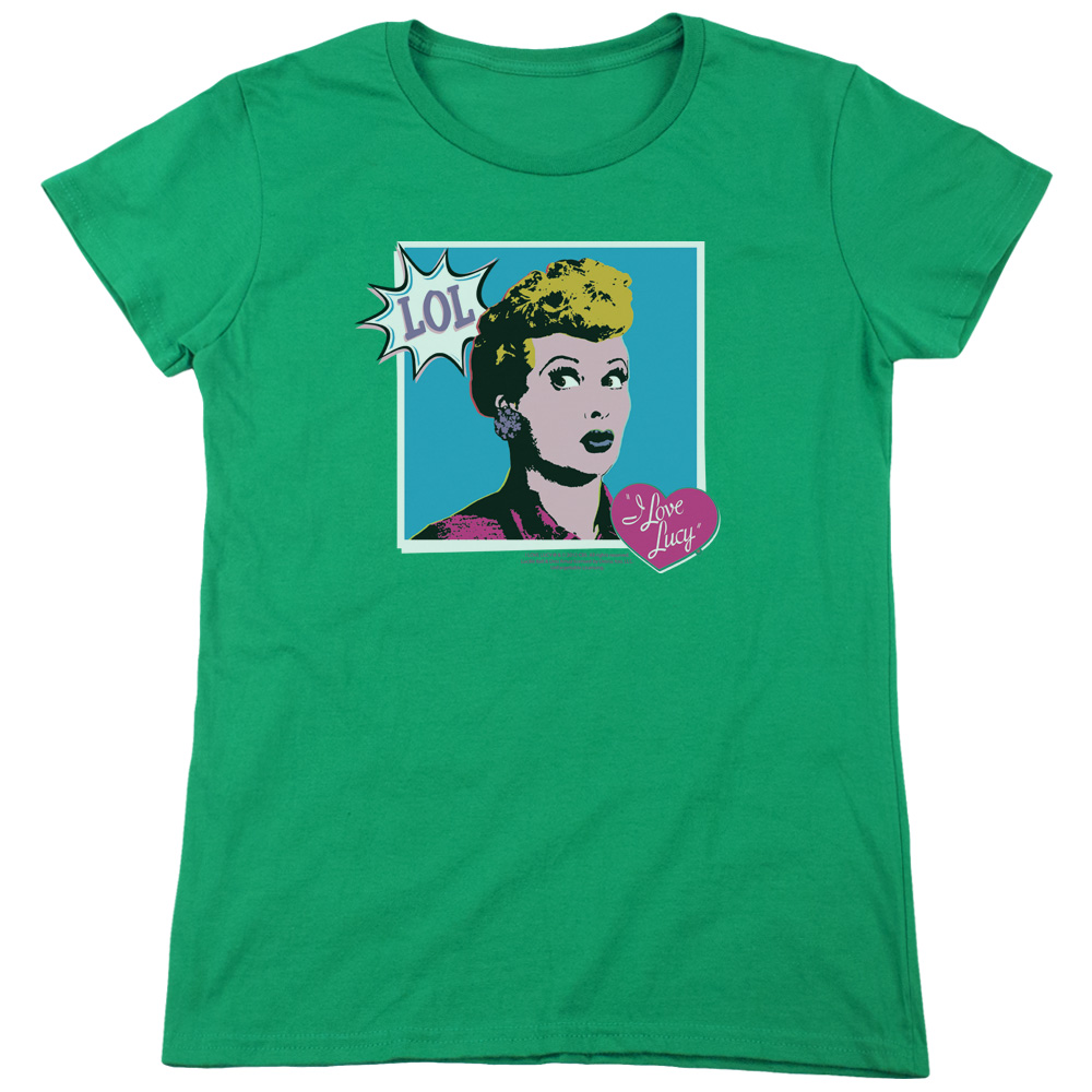 I Love Lucy I Love Worhol Lol Long Sleeve Women's T-Shirt Kelly Green - image 1 of 1