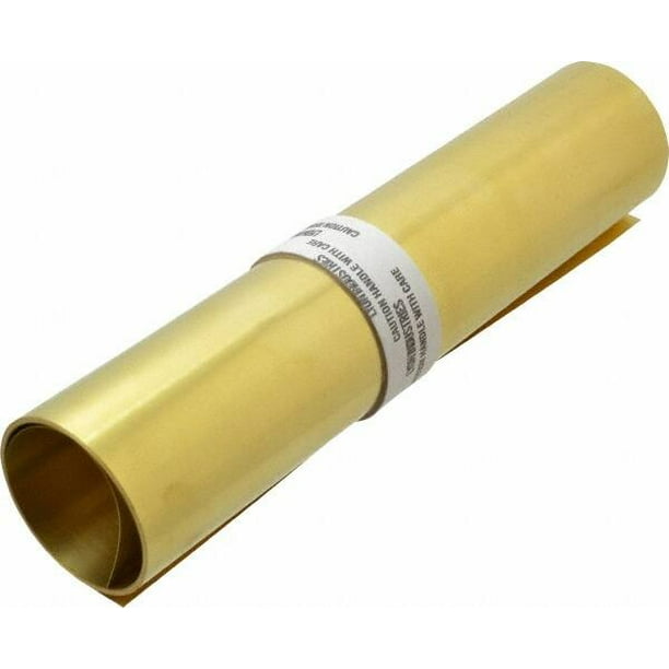 Brass Shim Stock Roll, 12" x 10 Ft, 0.006" Thick