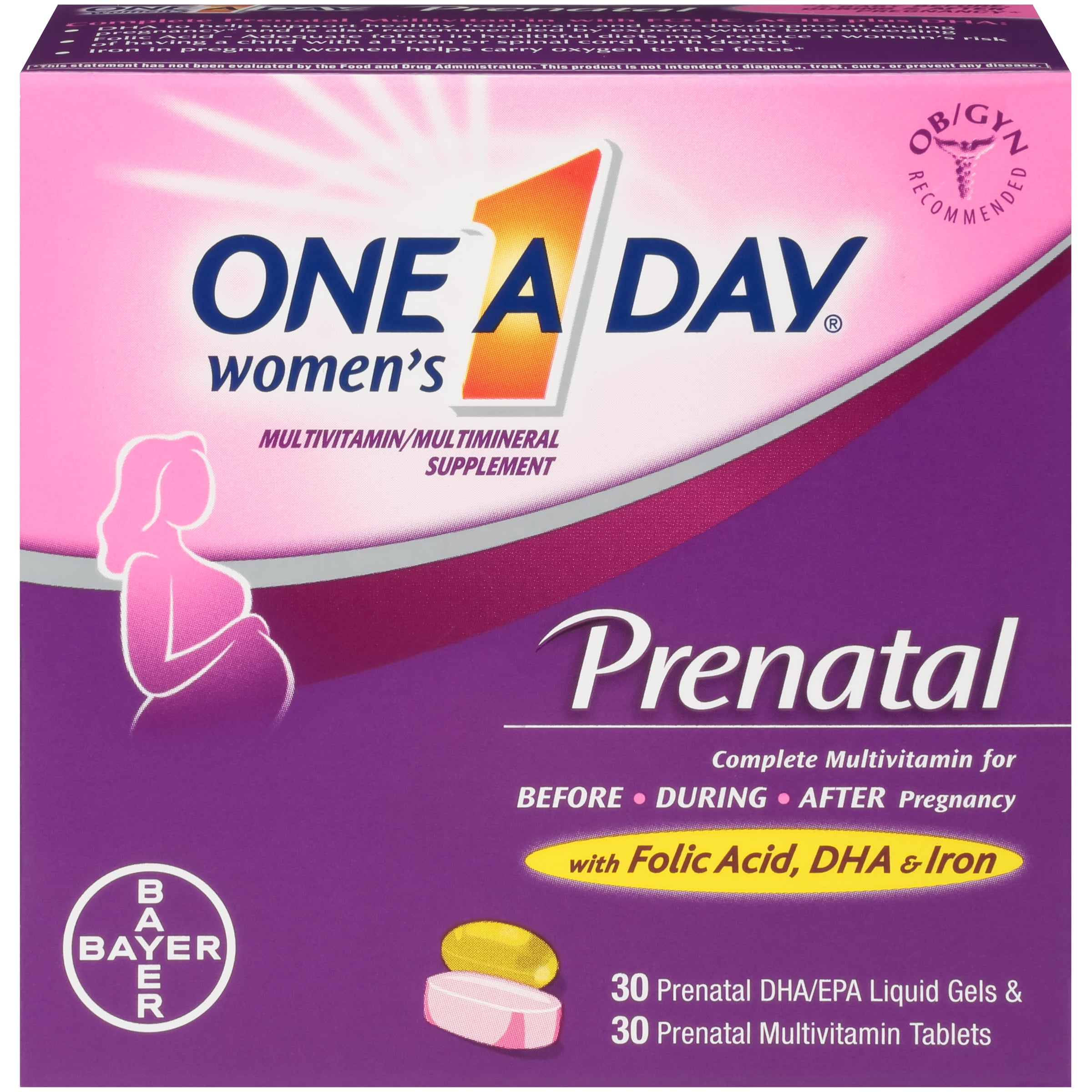 One A Day Women's Prenatal Multivitamin Two Pill Formula ...