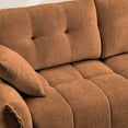 thumbnail image 6 of 3-Seater Sofa Set with 3 Ottomans & Pillows, Solid Wood Frame in Elegant Textured Chenille. Ideal for Living Rooms, Lounges, Offices (Brown), 6 of 8