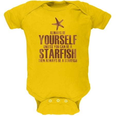 

Always Be Yourself Starfish Yellow Soft Baby One Piece - 12 month