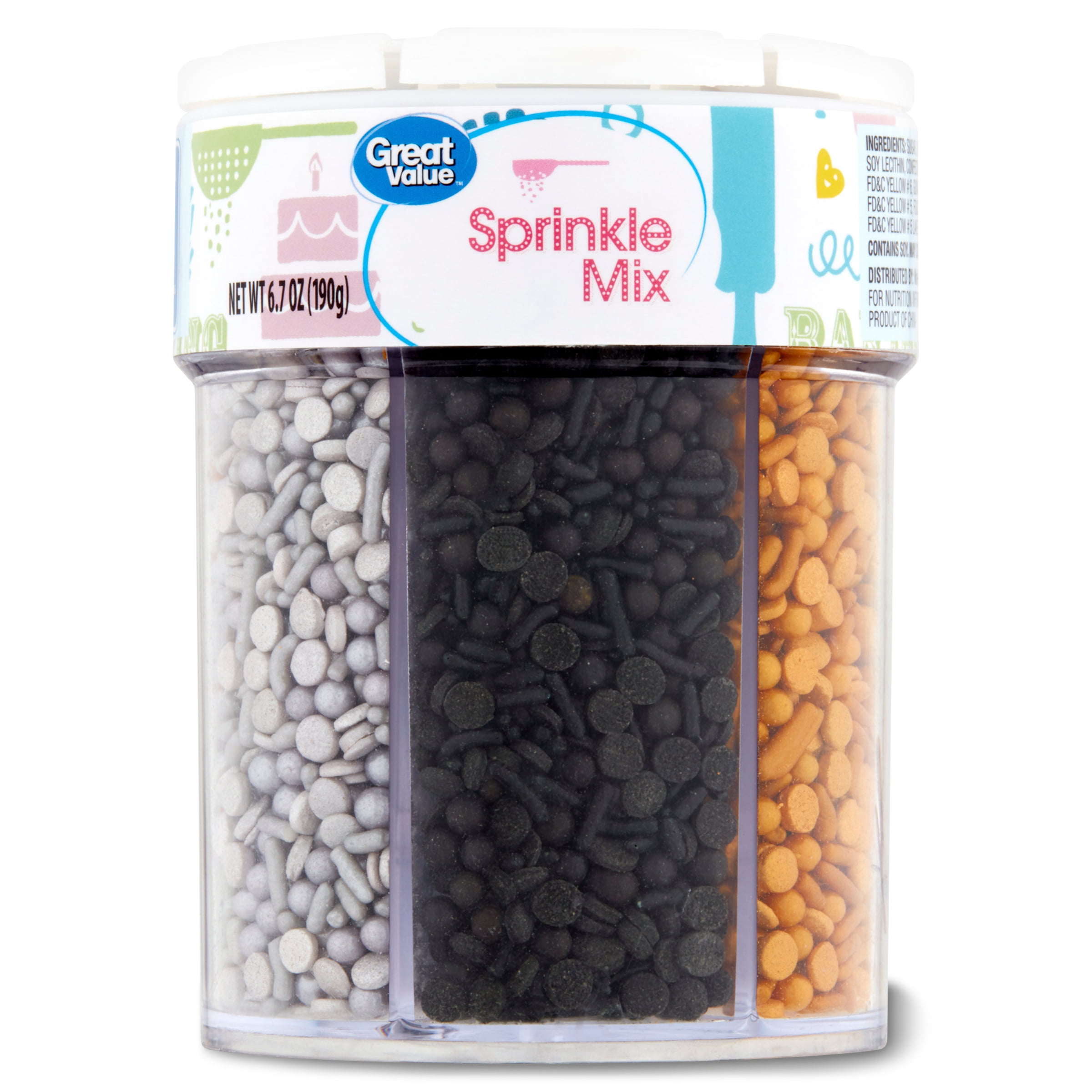 Great Value Sprinkles Mix 6.7 OZ Tub