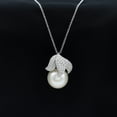 thumbnail image 3 of Rosec Jewels Freshwater Pearl Diamond Necklace for Women - Cocktail Necklace (12 mm - AAA Quality Certified), 10K White Gold, 3 of 7